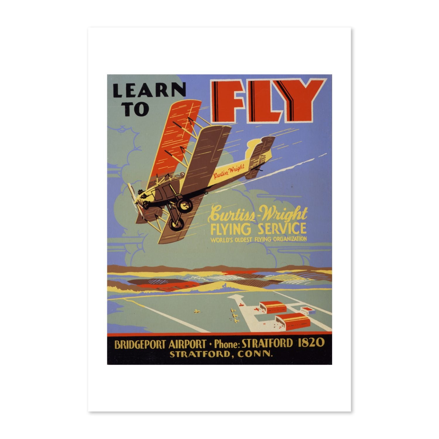 Learn to Fly Curtiss Wright poster print